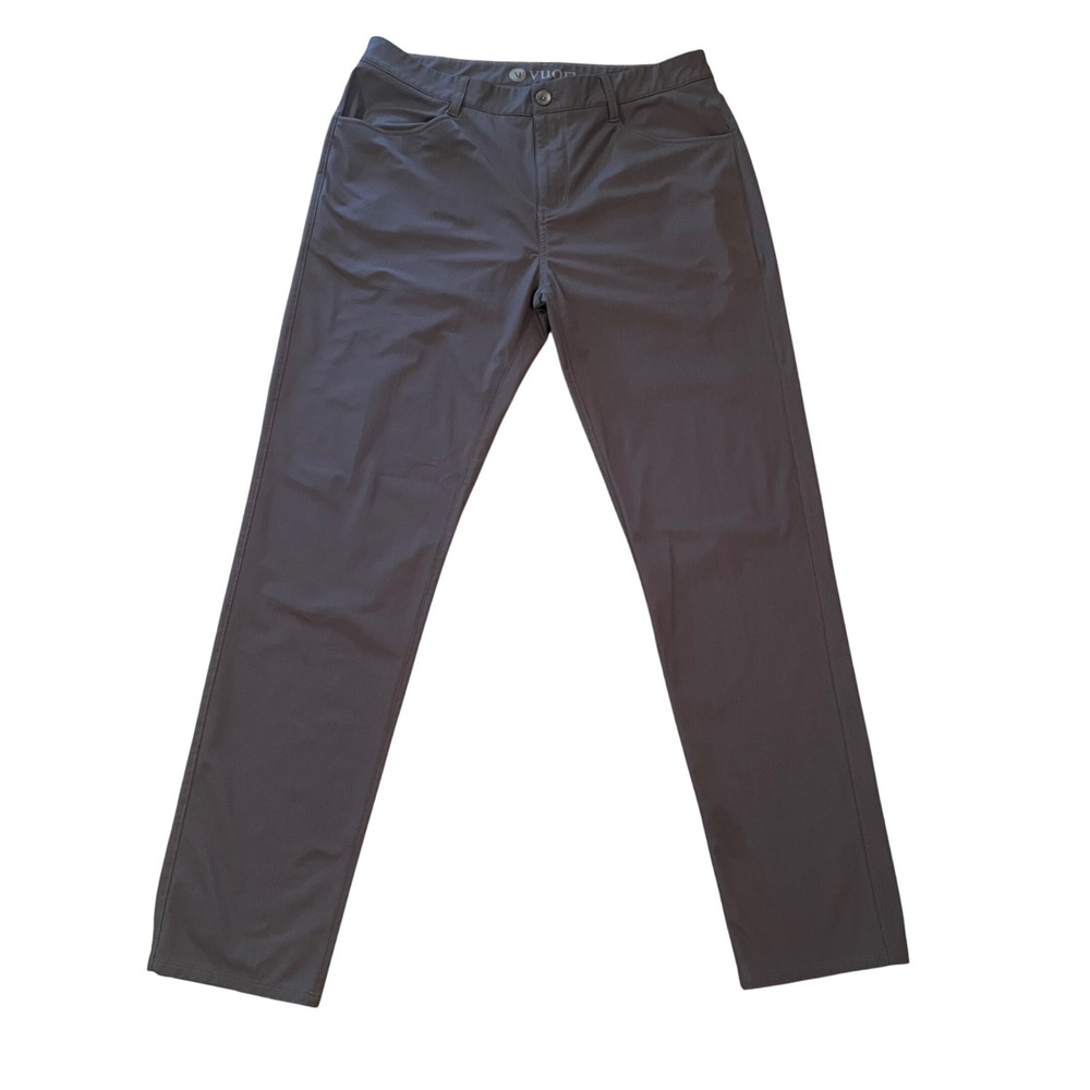 Vuori Meta Tech Pants Mens 34 Charcoal Gray Performance Stretch Chino V430